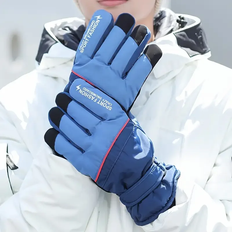 

Men's Ski Gloves, Fleece Thickened Warm Waterproof Driving Gloves