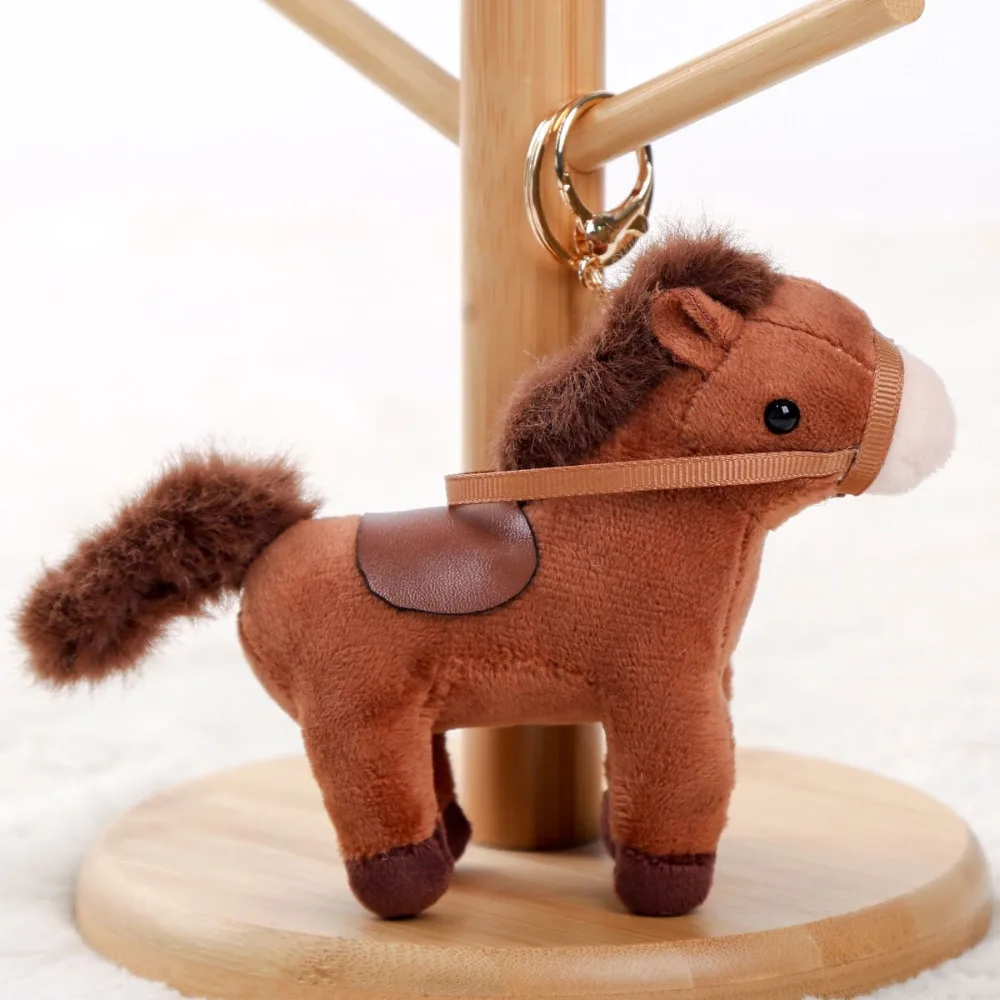 

Chinese Style Vintage Pony Plush Keychain Mascot PP Cotton Cartoon Animal Stuffed Doll Cartoon Portable