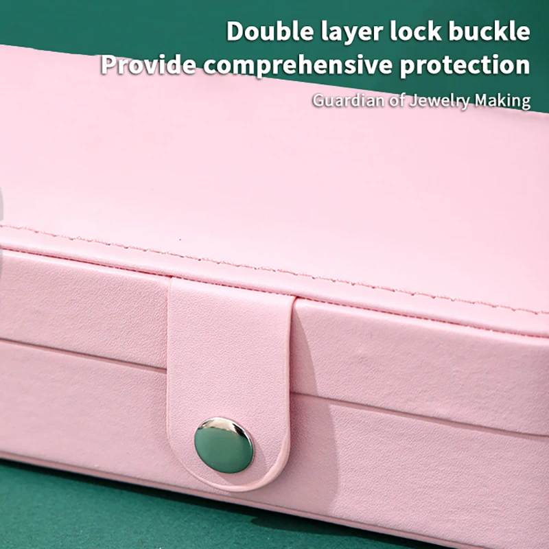 กล่องใส่เครื่องประดับหนัง PU ขนาดพกพา สำหรับผู้หญิงและเด็กผู้หญิง กล่องเก็บของขนาดเล็กแบบพกพา