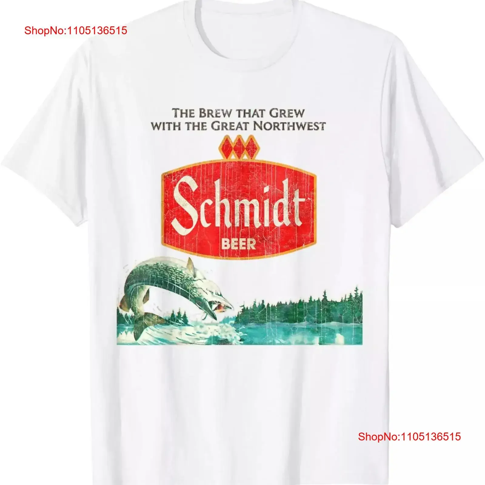Vintage Schmidt Beer Retro Defunct Fishing Nature Scene T Shirt Full Size S 4XL vintage Washed designer clothes Versatile Soft