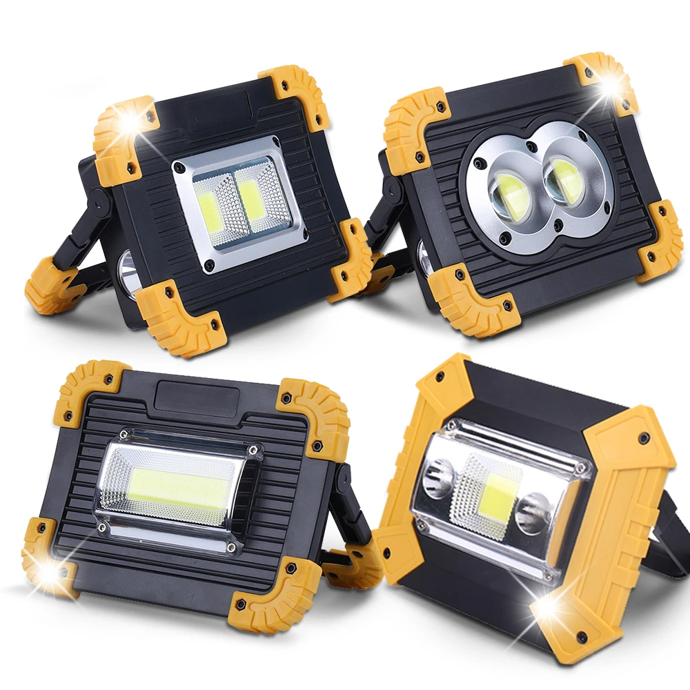 LED floodlight with reflector, cob multi-function floodlight, travel portable lantern light with cob chip