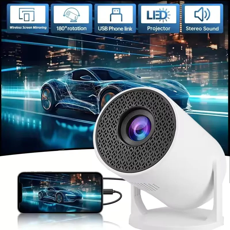 

Ultra HD Projector | 270° Swivel Stand Design | Dual-Band Wi-Fi & AirPlay | Plug-and-Play for Phone/PC/Gaming Console