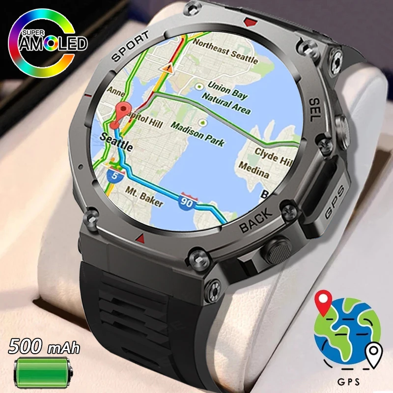 

2026 New For Xiaomi iOS Outdoor Smart Watch GPS Bluetooth Call 5ATM Waterproof Navigation Tracker Men Sports Fitness Smartwatch