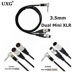 Dual Mini 3Pin XLR Male Female To 3.5mm 1/8