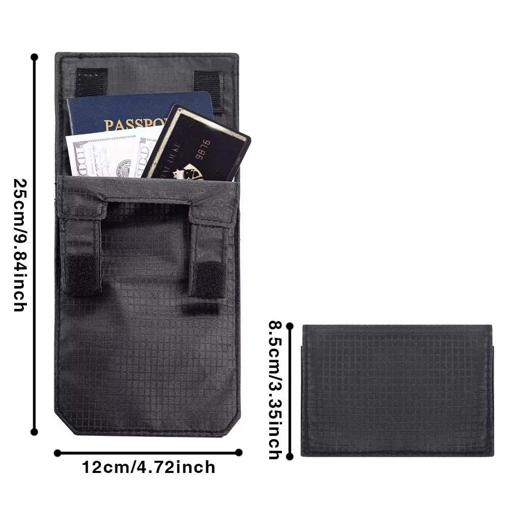 2026 Black Slim Belt Wallet Zero Bulk Anti Theft Belt Clip Mini Belt Wallet Hook and Loop Closure Hidden Compartment Belt Wallet