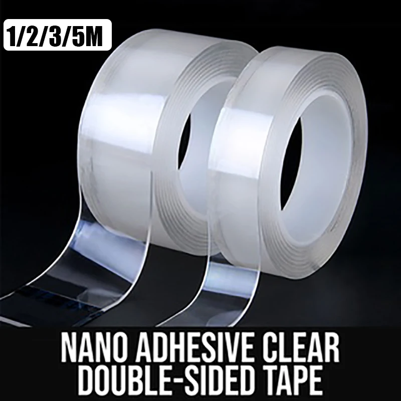 1-5M Nano Double Sided Tape transparent non-marking waterproof tape reusable Two Sided Mounting Tape Strip for Kitchen Bathroom