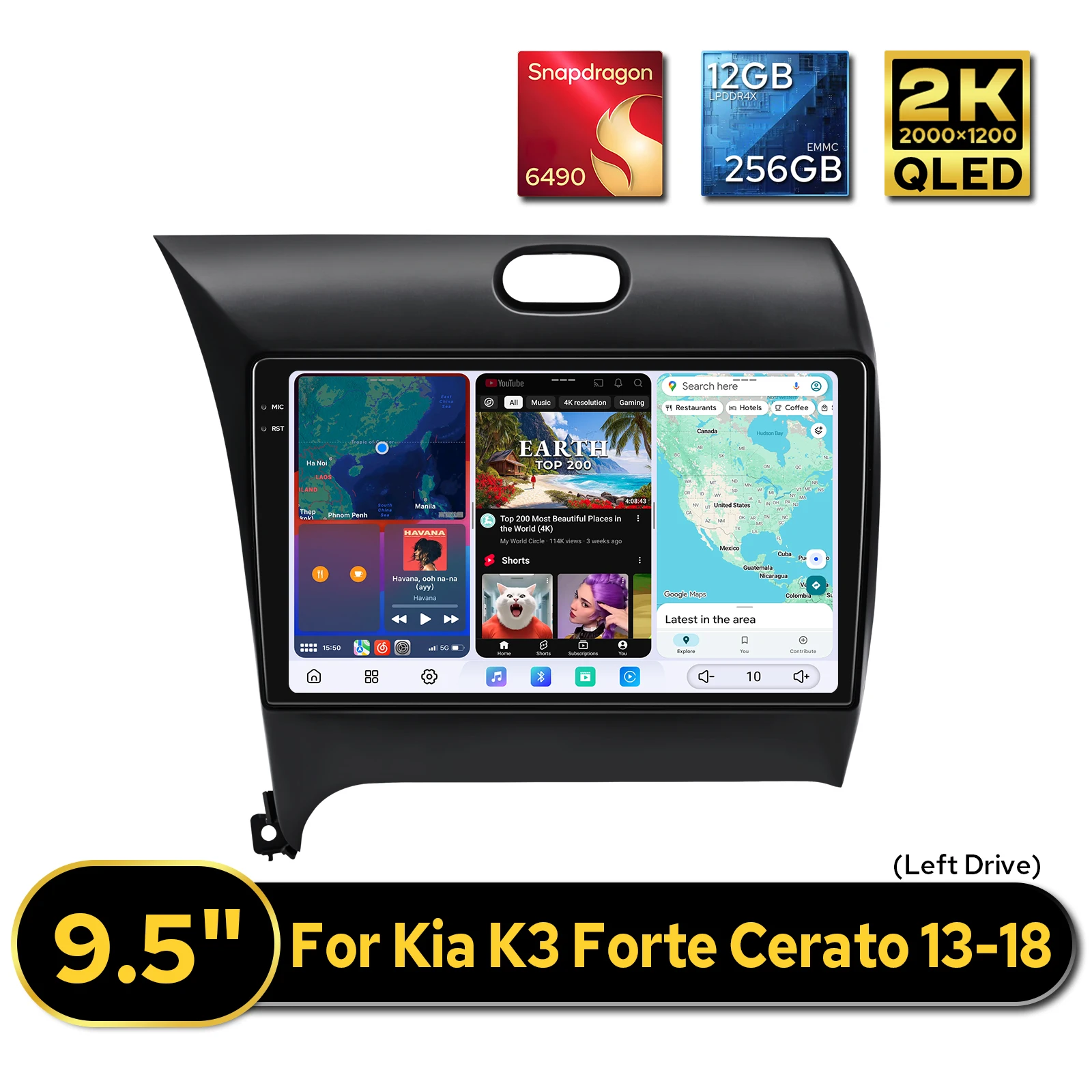 

Автомагнитола JOYING 9.5 дюймов для Kia K3 Forte Cerato 2013-2018 (левый руль), Android-магнитола с поддержкой Carplay, Android Auto, двойным Bluetooth