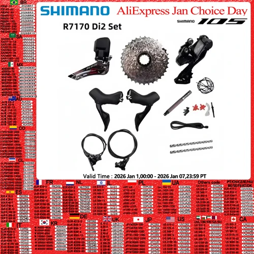 Shimano Di2 105 R7170 pieza electrónica juego de frenos de disco hidráulico desviador delantero R7150 2x12s RD-R7150 CS-R7100 DN300 Di2 Set