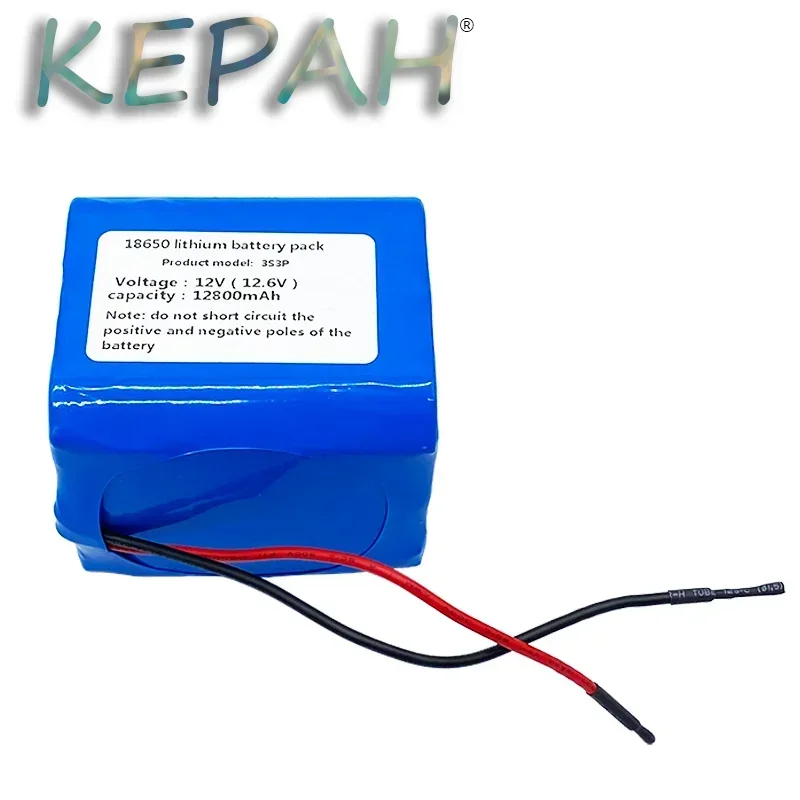 QB18650 3S3P 12V 12800mAh QB 18650 LI-ION battery pack with PCB (3-6A) with lead wires