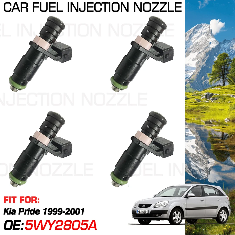 

Auto For Kia Pride Ford Festiva 1999-2001 2000 Car Accessorie 4pcs Car Fuel Injectors Nozzle Injection Parts 5WY2805A 7163001198