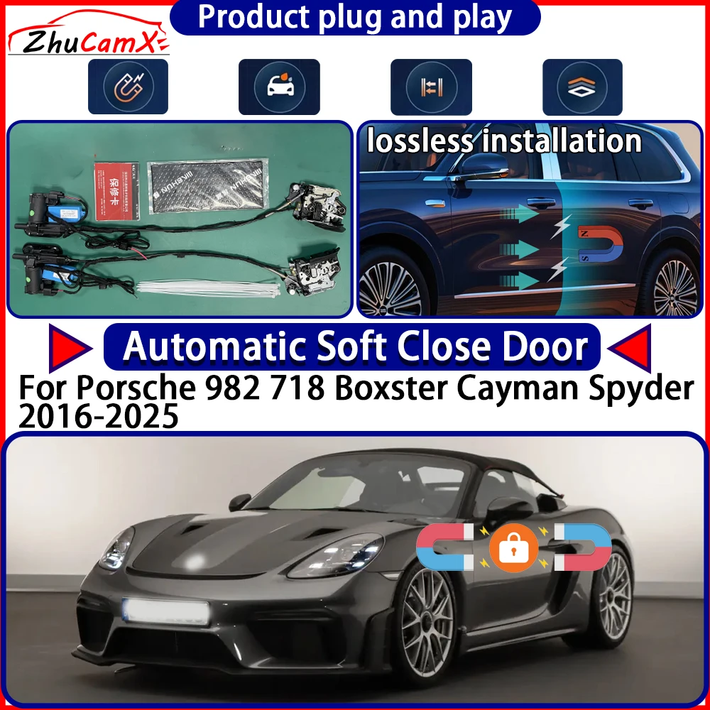 

OEM Door Lock Actuator for Porsche 982 718 Boxster Cayman Spyder 2016-2025 Soft Close Door Kit Power Latch System Auto Pull Door