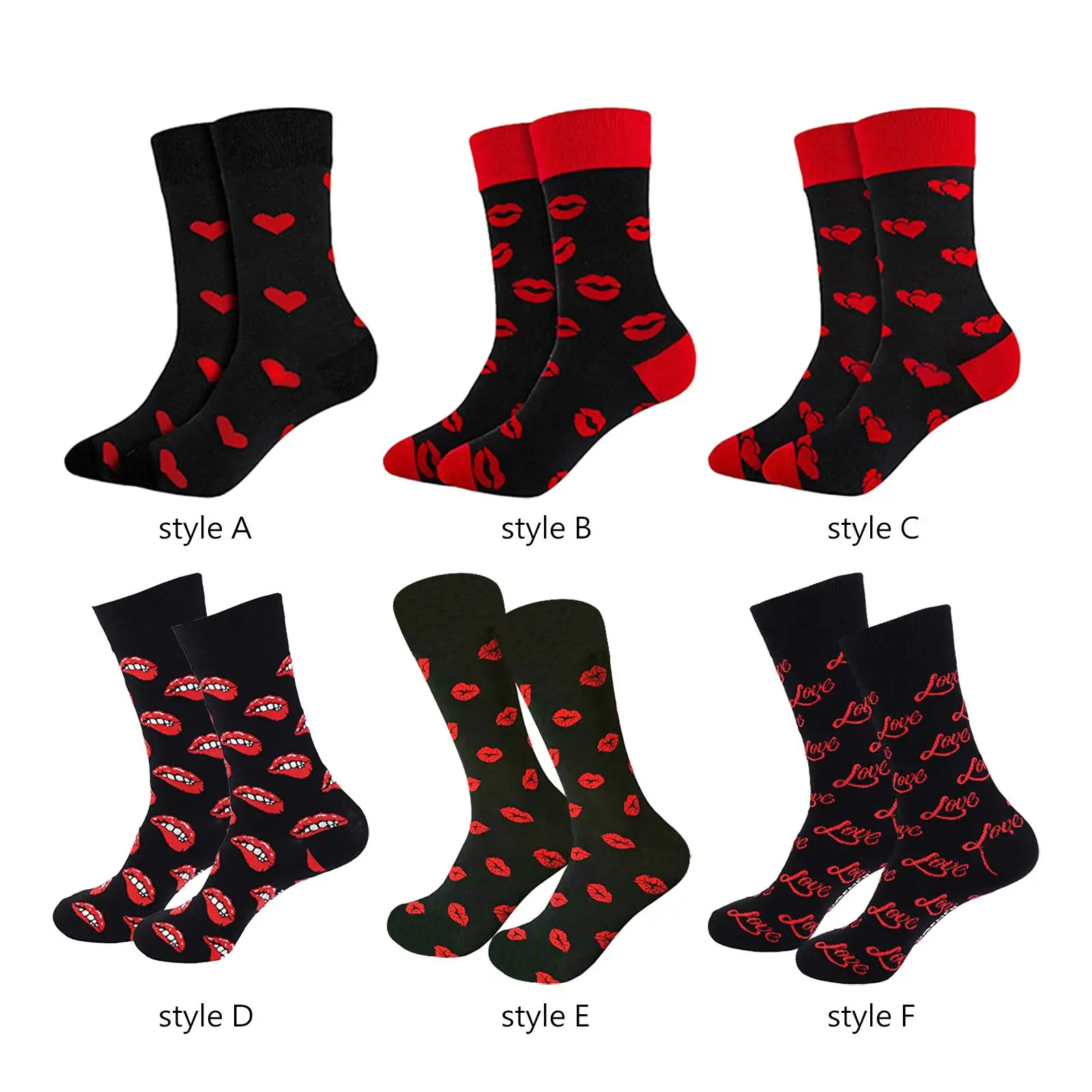 Mid Tube Socks Valentines Day Gifts Thick Funny Crew Socks Casual Valentine's Day Socks for Party Outdoor Indoor Home Couples