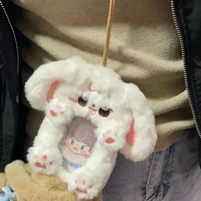 Y Cute Rabbit Plush Card Display Set Ins Meal Card Photo Card Holder Id Card Protective Small Card Sleeves Photocard Holder