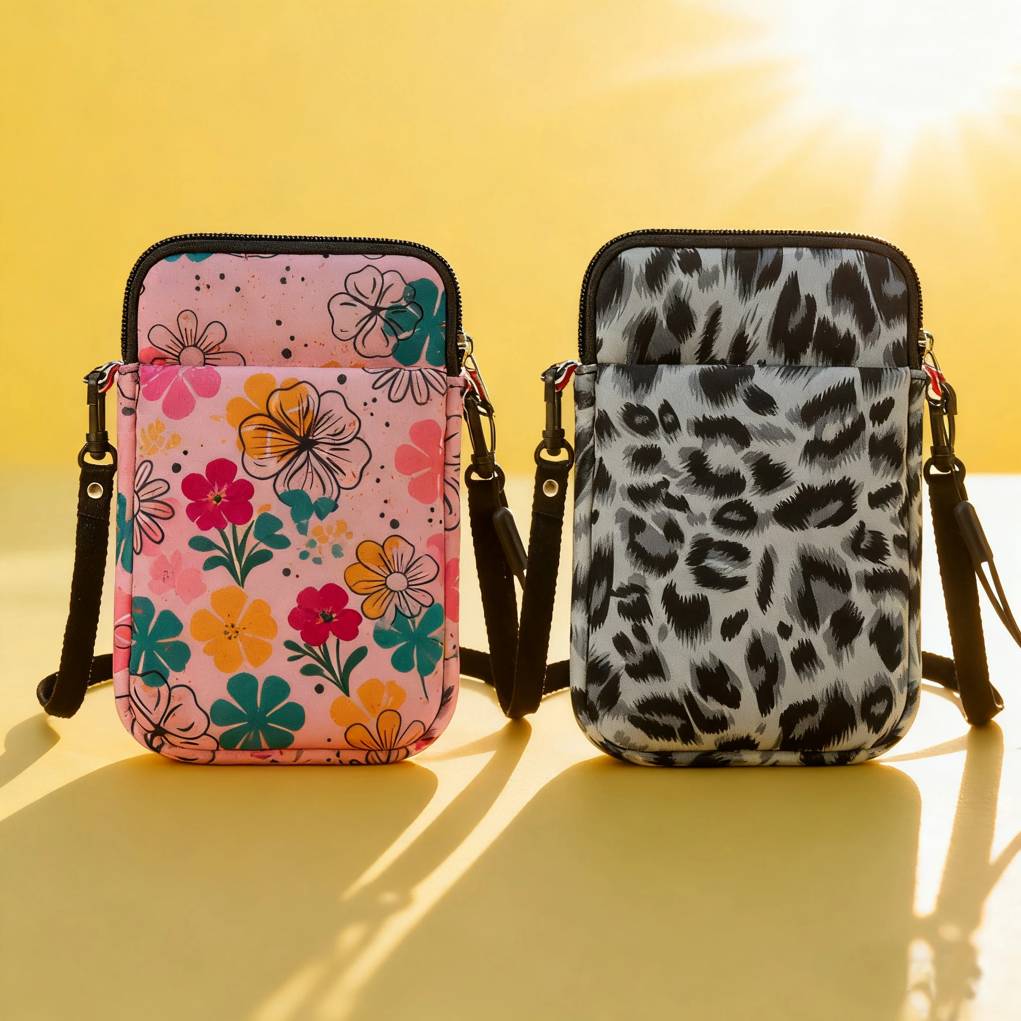 Mobile phone storage bag with rope can be slung diagonally, miscellaneous bag, coin purse, key bag, glasses bag, miscellaneous s