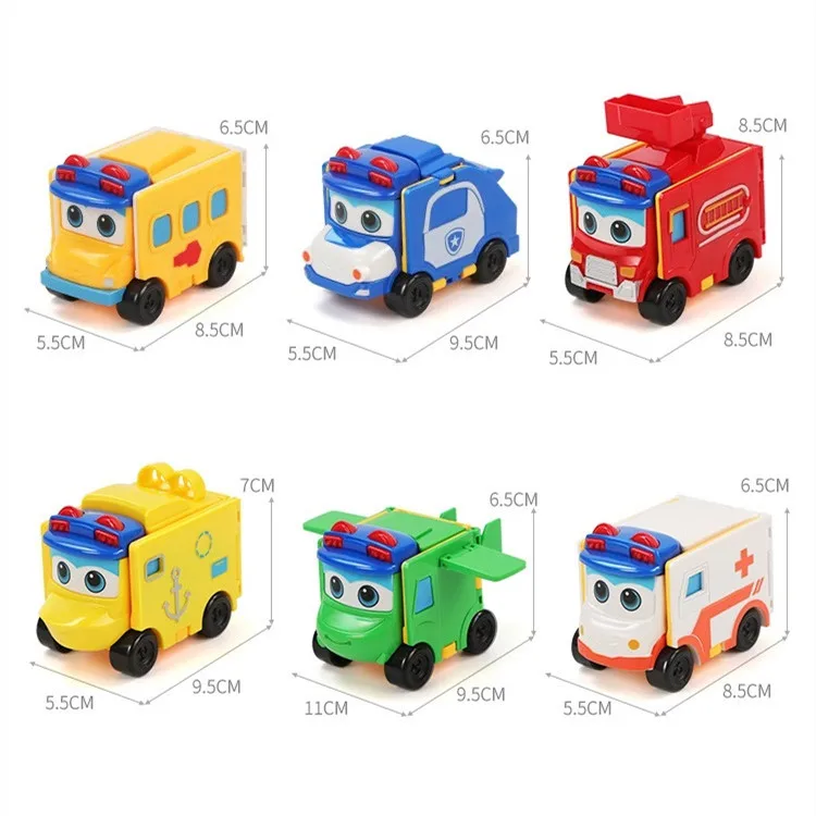 Variety school bus reverse car double-sided rollover deformation robot Goethe children\'s toy boy suit gift