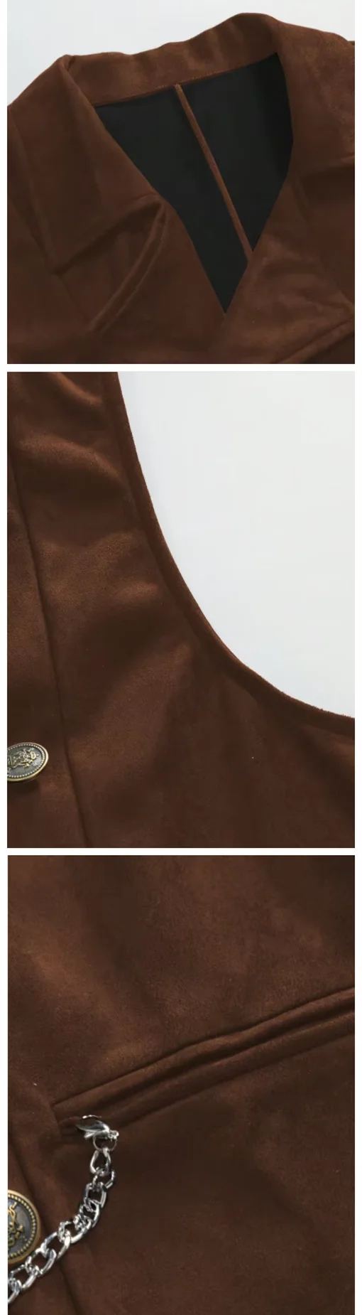 

Double-breasted Men's Black Suit Vests, Brown V-neck Sleeveless Vest Jacket, Dark Blue Business Casual Waistcoat. 2026