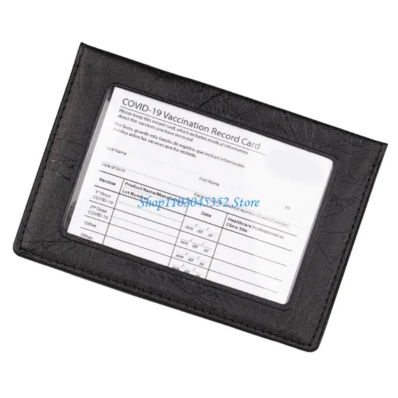 حامل بطاقات مدمج بلون موحد لجواز السفر مع فتحة شفافة لبطاقة الهوية وحقيبة تخزين من البولي فينيل كلوريد المقاوم للماء #5