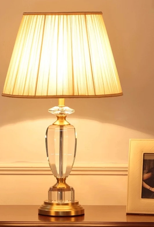 

American, high-end, master bedroom, desk lamp, bedside, light luxury, crystal, decoration