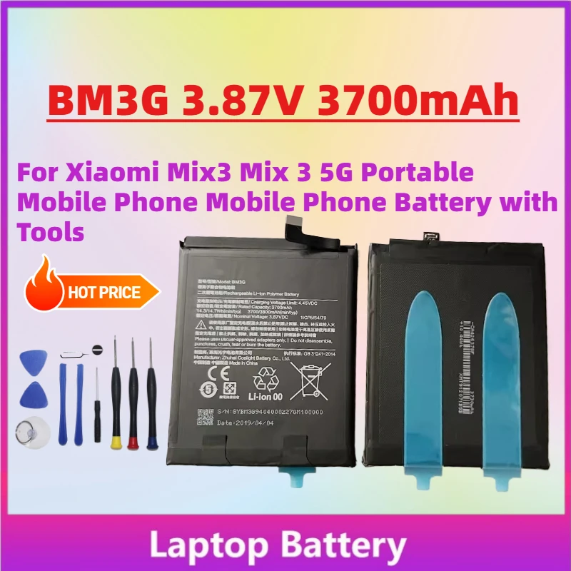 

Upgrade BM3G 3.87V 3700mAh Replacement Battery for Xiaomi Mix3 Mix 3 5G Portable Mobile Phone Mobile Phone Battery with Tools