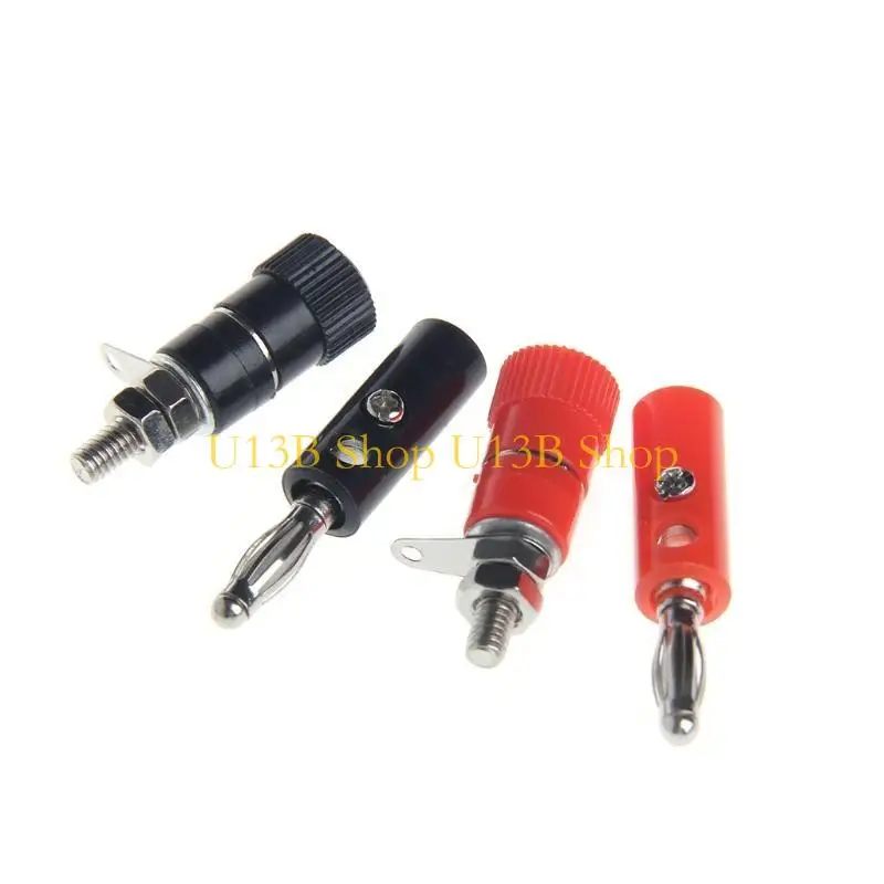 U13B 10 Pairs Black Red 4mm Binding Post Speaker Terminal Banana Plug Socket Con