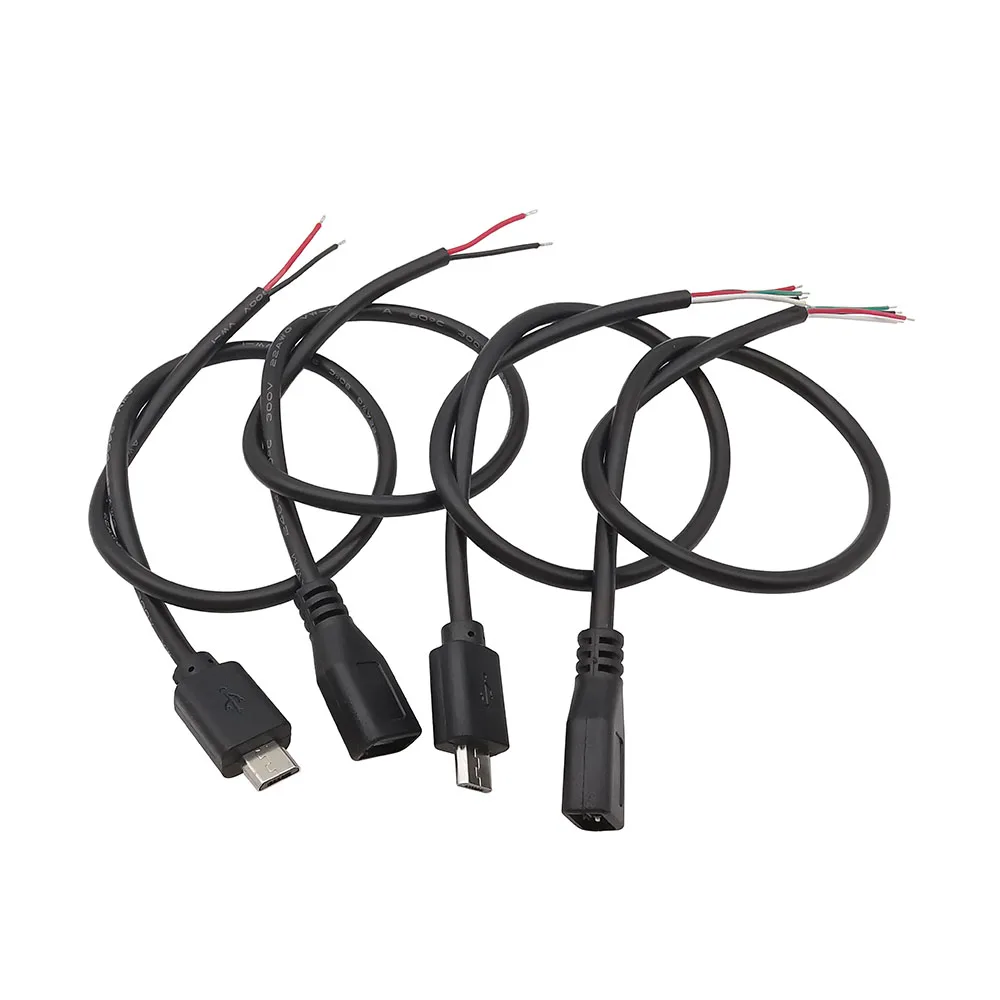 1 Uds 2 pines 4 pines Micro USB/tipo C conector de cargador USB 2,0 tipo A macho hembra Cable de extensión de fuente de alimentación línea de datos