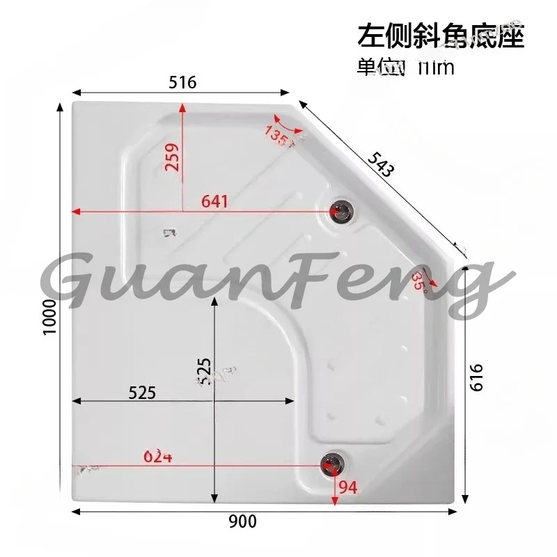 RV Modification Accessories Hidden Shower Tray RV Bathroom Base Non-Slip Bathroom Floor Pool for Camper Van Motorhome