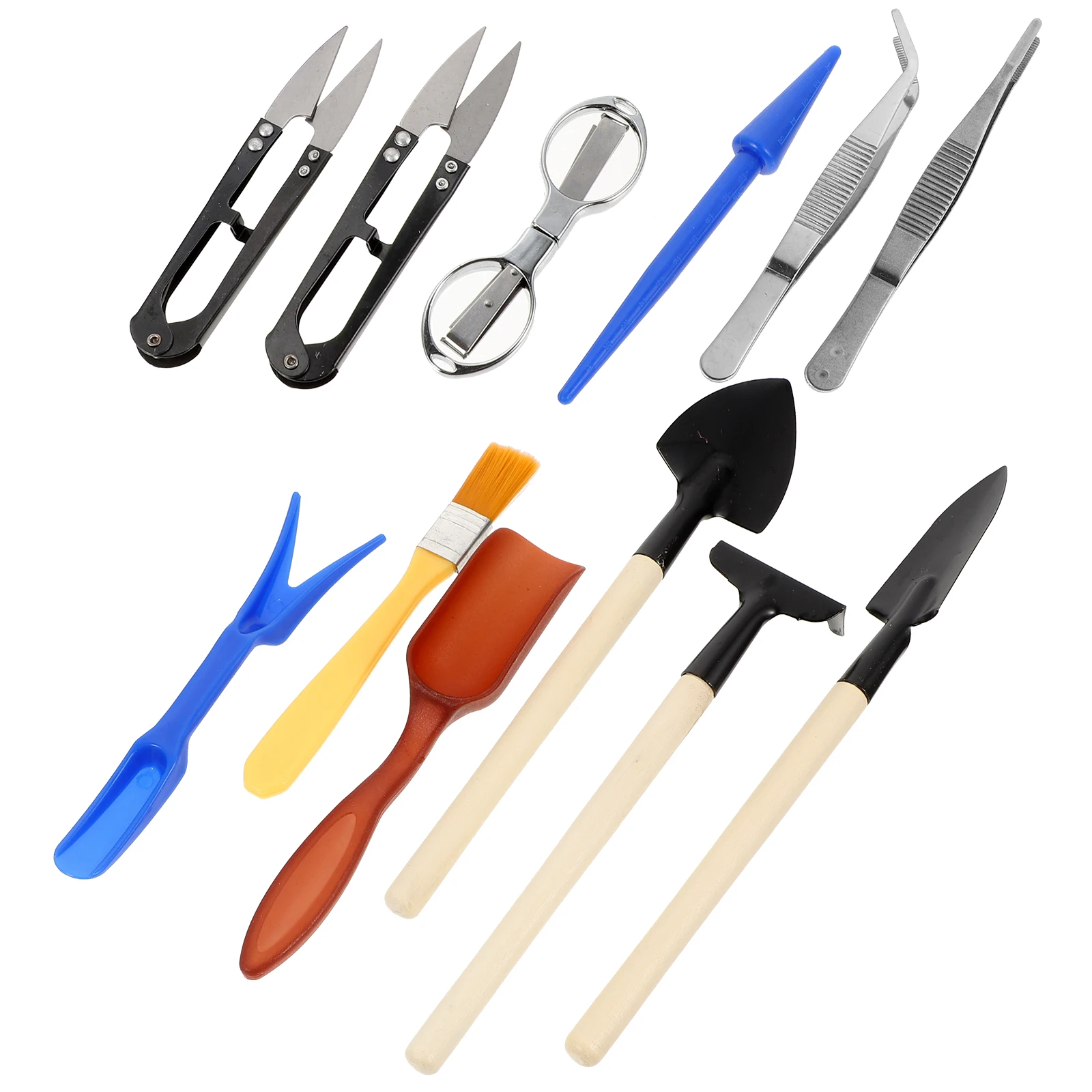 

Gardening Tools Set Durable Wood Metal Compact Size Easy Storage Digging Soil Loosening Transplanting Shovels Rake