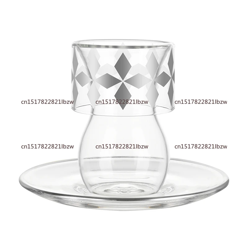 2025 Deluxe Silver Plated  Tea and Coffee Cup Tea Saucer Set Ceramic Glass Hotel Party Home Decor New Product view 4