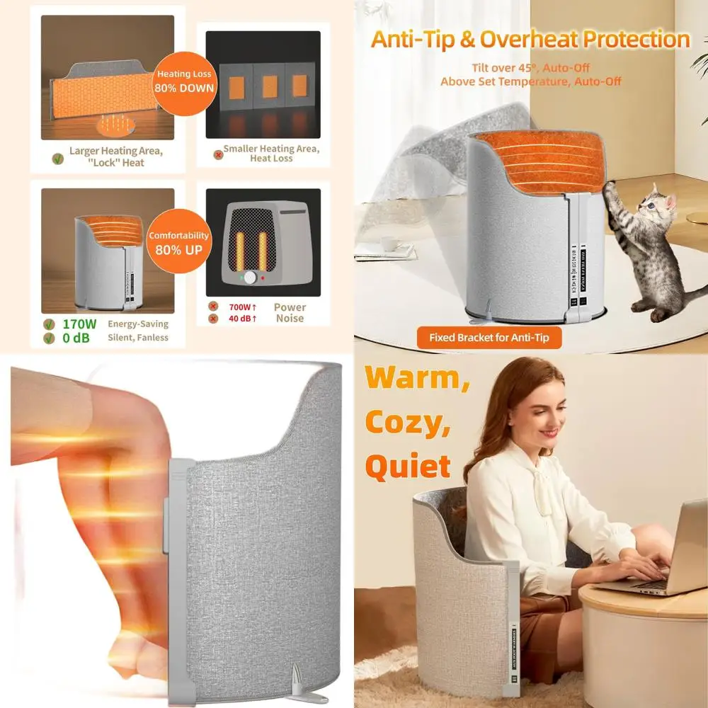 

Portable Electric Foot Warmer with Heated Mat, Quiet Thermostat and Timer, Ideal for Office and Home Use