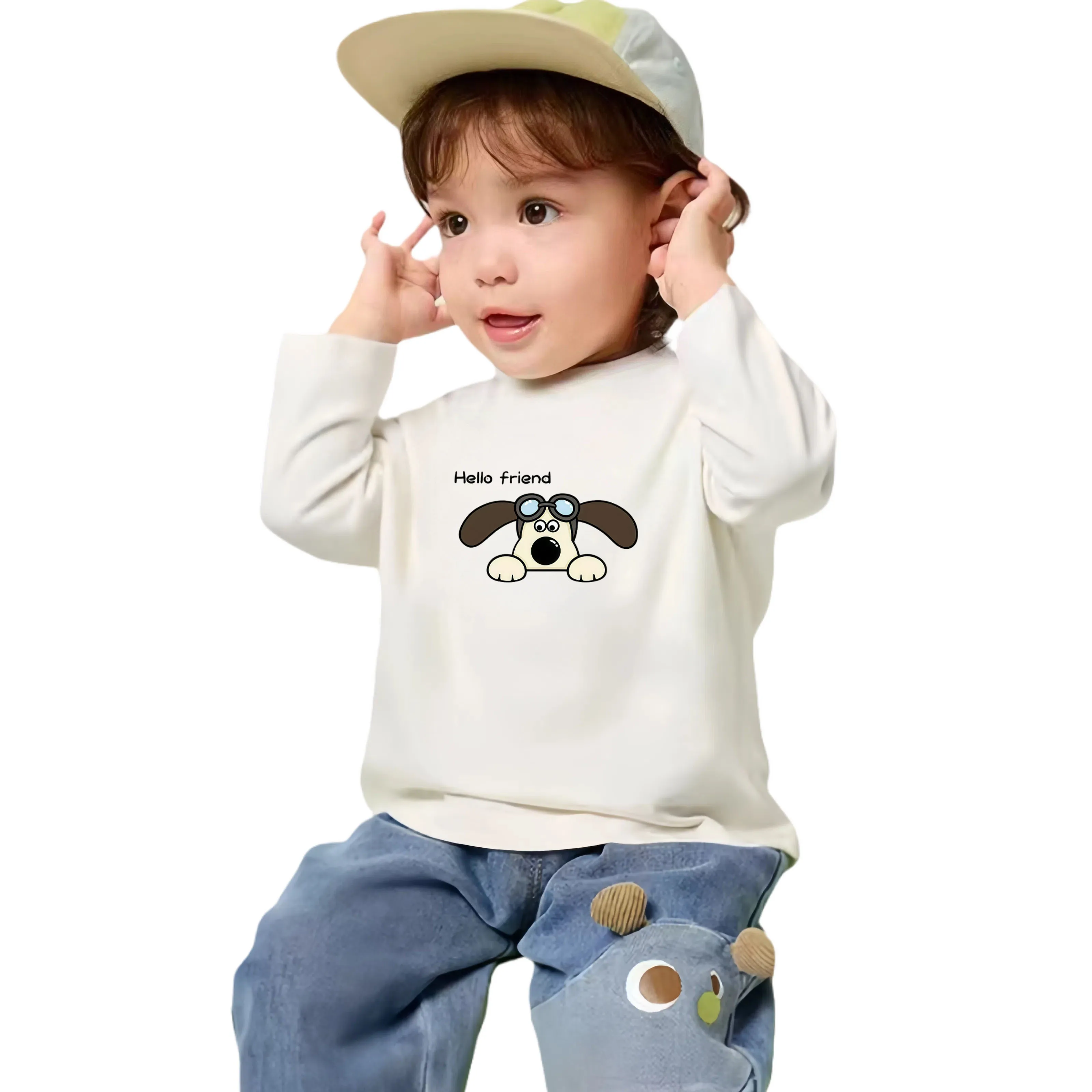 

2025 Autumn Girls Long Sleeve Casual Top Cute Cartoon Children Long T Shirts Loose Kids Princess Girls Clothes Girl Clothes