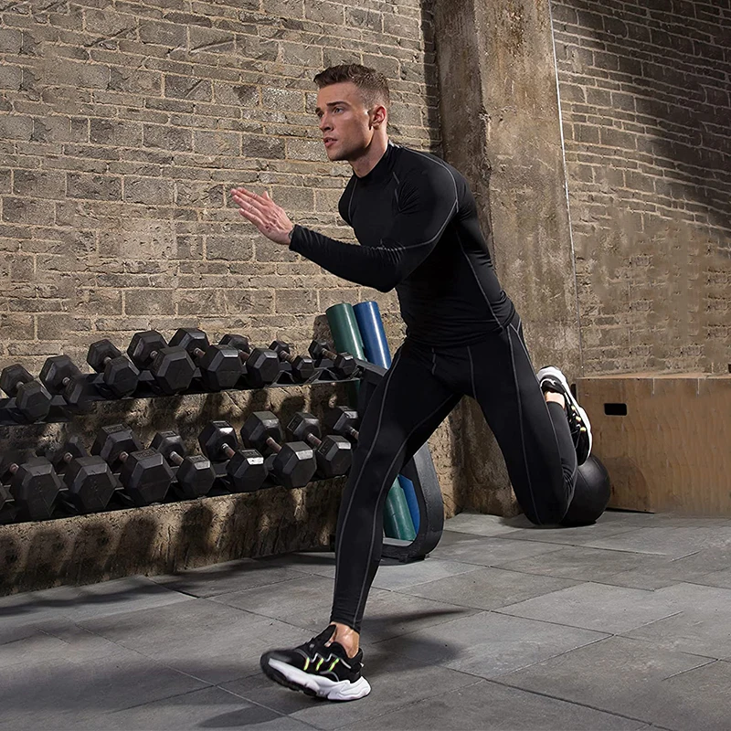 Men Long Sleeve Compression T Shirt Quick Dry Bodybuilding Running Rashgard Gym Fitness Tight Athletic Top