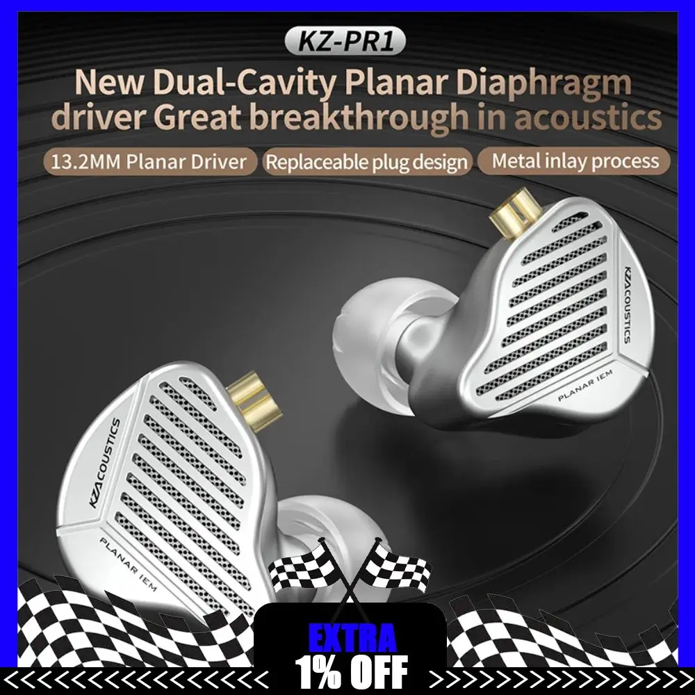

KZ PR1 Planar Driver In Ear Wired Earphones PR1 Hifi Music Headphones HiFi Bass Monitor Earbuds Sport Wired Headset 3.5mm Gift