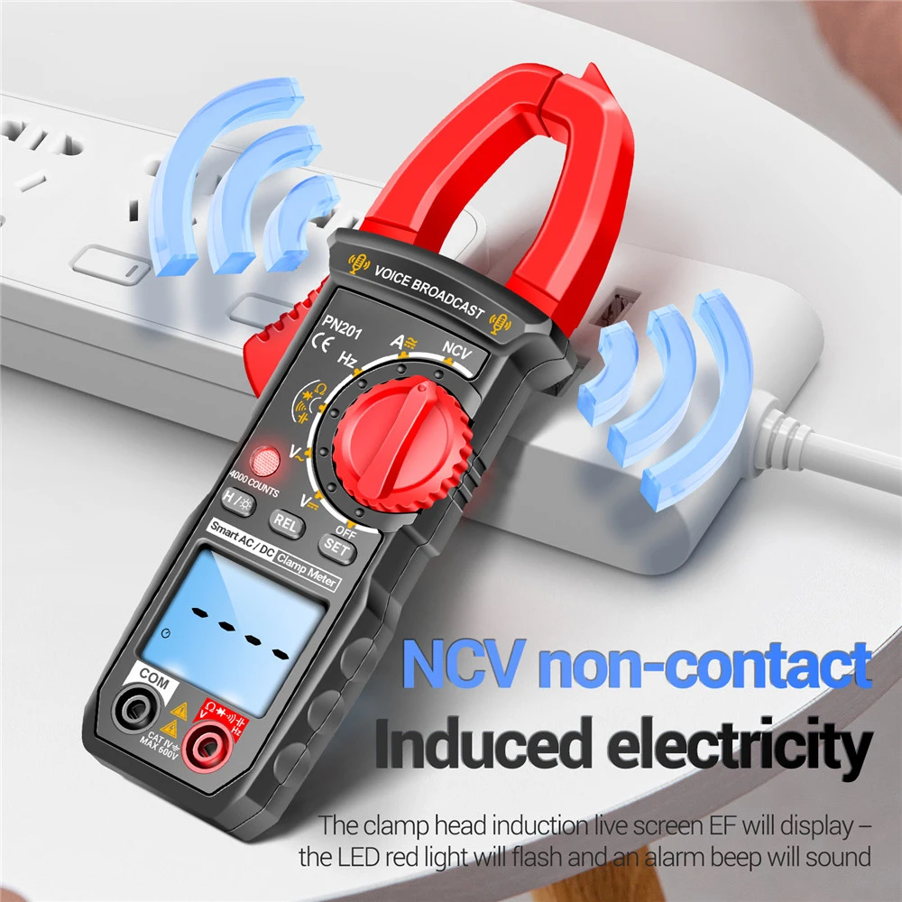 Pn201 Stemmeters Klem Multimeter Dc/Wisselstroomspanningstester 4000 Telt Multiitester Ncv Ohm Capaciteitstesttools