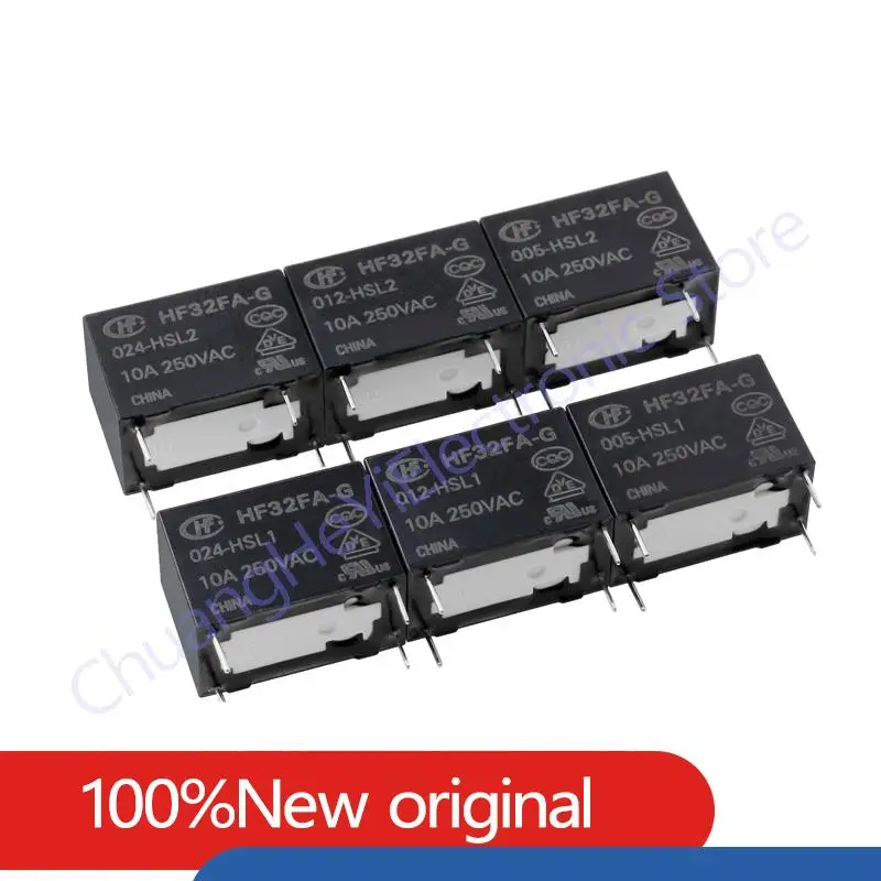 5PCS/Lot Relay HF32FA-003 005 012 024-HSL1 HSL2 4PIN 5A Sensitive HF32FA-012-HSL1/HSL2 HF32FA-024-HSL1/HSL2