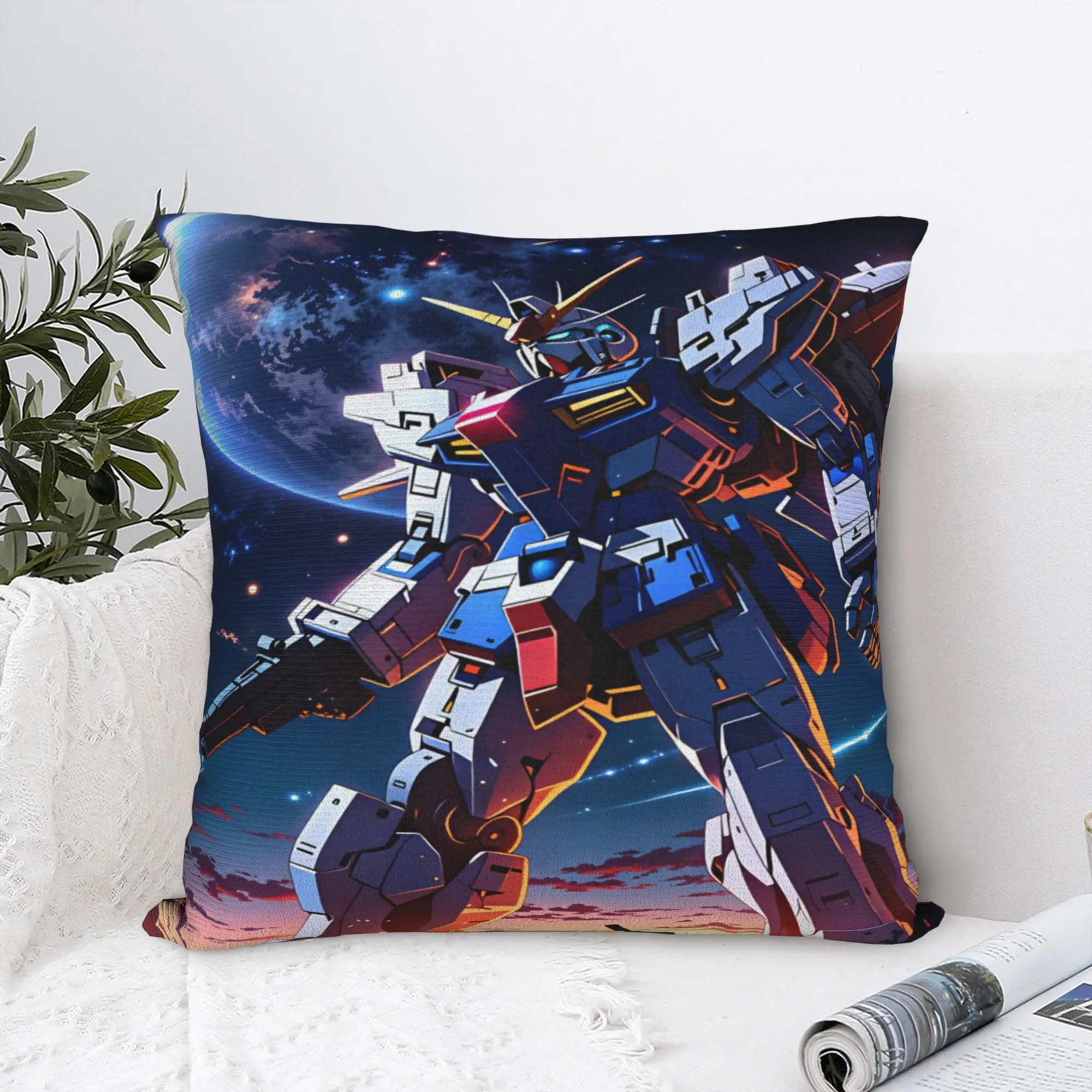 Mobile Suit Gundam Pillow Cover  Soft Cushion Cover Fashion Pillow Case For Sofa Car Home Decor