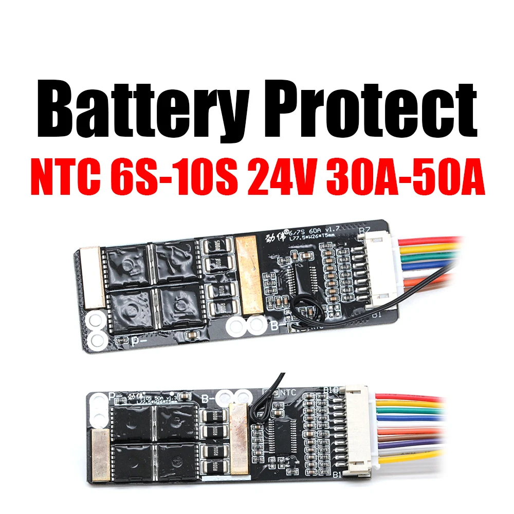 Placa de Proteção da Bateria do Lítio Sensor de Ntc para a Arruela Elétrica Broca do Carro Li-íon 6s 7s 10s 30a 40a 50a 24v 25.2v 29.4v 36v Bms