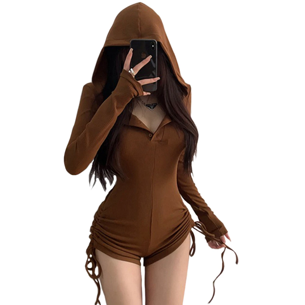 جمبسوت حريمي Y2k شورت بلايسوت 90s عتيق نحيف مثير ملابس داخلية نسائية جمالية بانك كوريا بقلنسوة مع قبعات