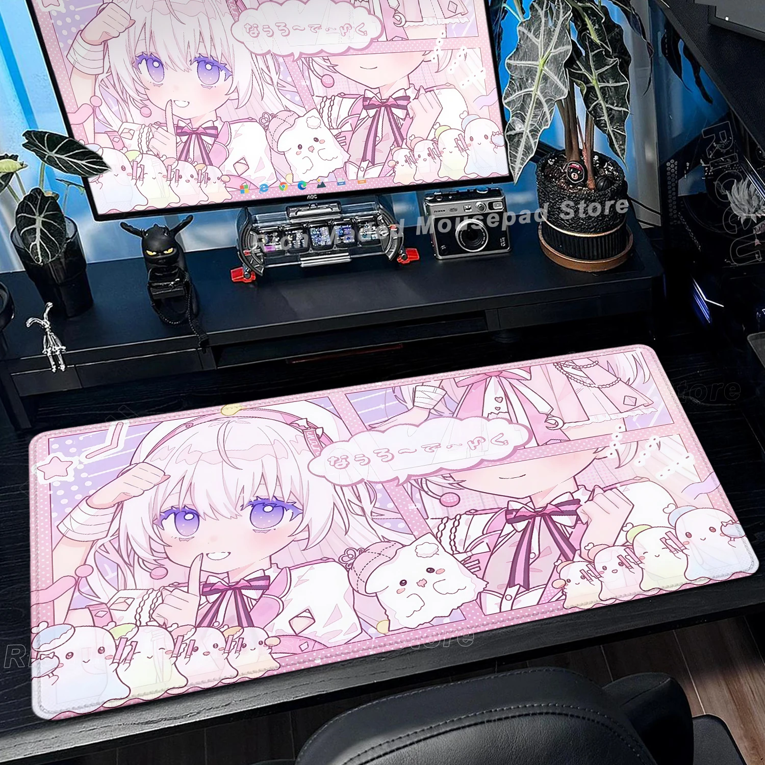 

Anime Desk Mat Laptop Non-slip Kawaii Cartoon Girl Mousepad Office Carpet Mat Desk Accessories Mouse Pad Rubber PC Cute Deskmat