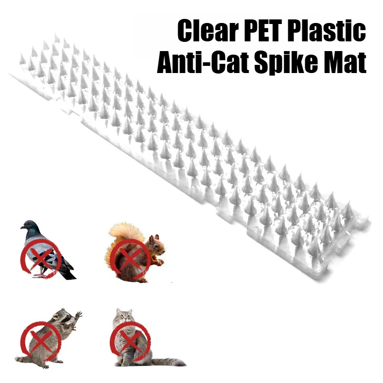 6/12 Stück durchsichtige Anti-Katzen-Spike-Matte aus PET-Kunststoff – wasserdichte Katzenabschreckung für den Innen- und Außenbereich zum Schutz von Vögeln, Eichhörnchen und Gärten