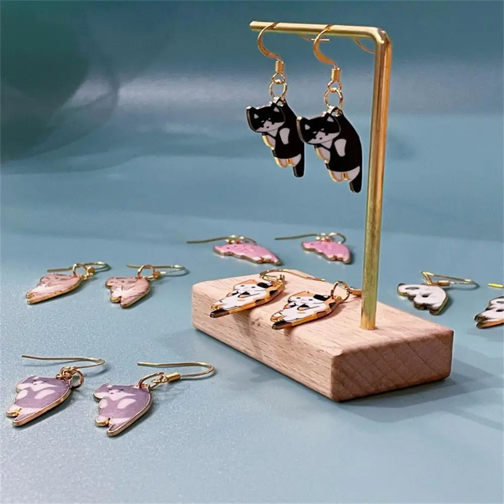 Trendy Cute Kitten Ear Hook Earings Women Fashion Jewelry Gifts  Cartoon Girl Cat Earrings Sweet  Fresh Texture Dangle Earrings image 3