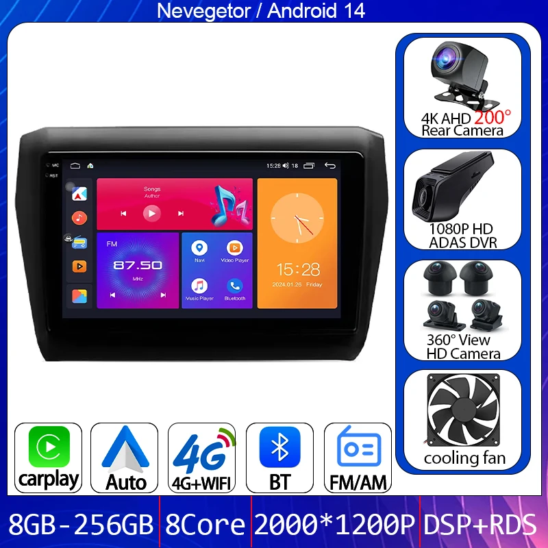 

For Suzuki Swift 5 2016 - 2020 5G WIFI BT Car Radio Android Auto 4G Head Unit Multimedia Video Player GPS Navigation No 2din DVD