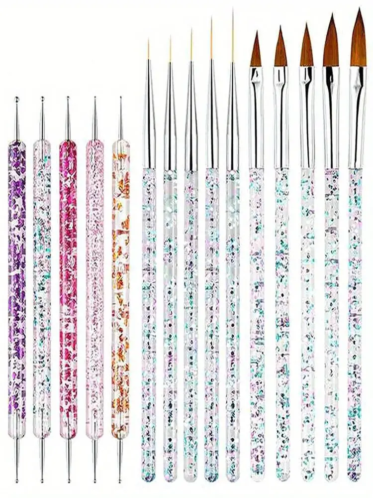 8/10/13/15Pcs/lot Nail Art Brushes Set Nail Pen Set Nail Art Liner Brush Nail Art Rhinestones Jewelry Accessories Pen Manicure