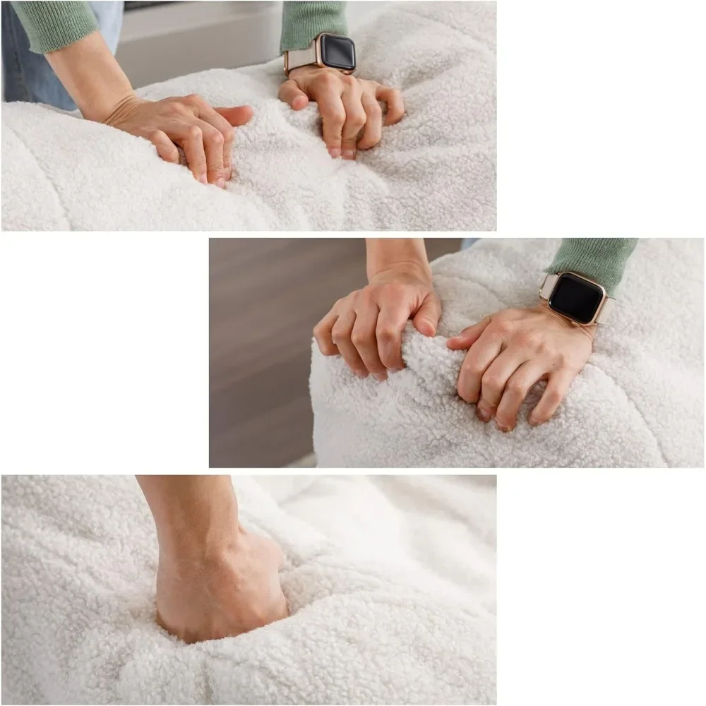 Sitzsack, flauschiger Füller, Wohnzimmer, weiß, Sitzsack.