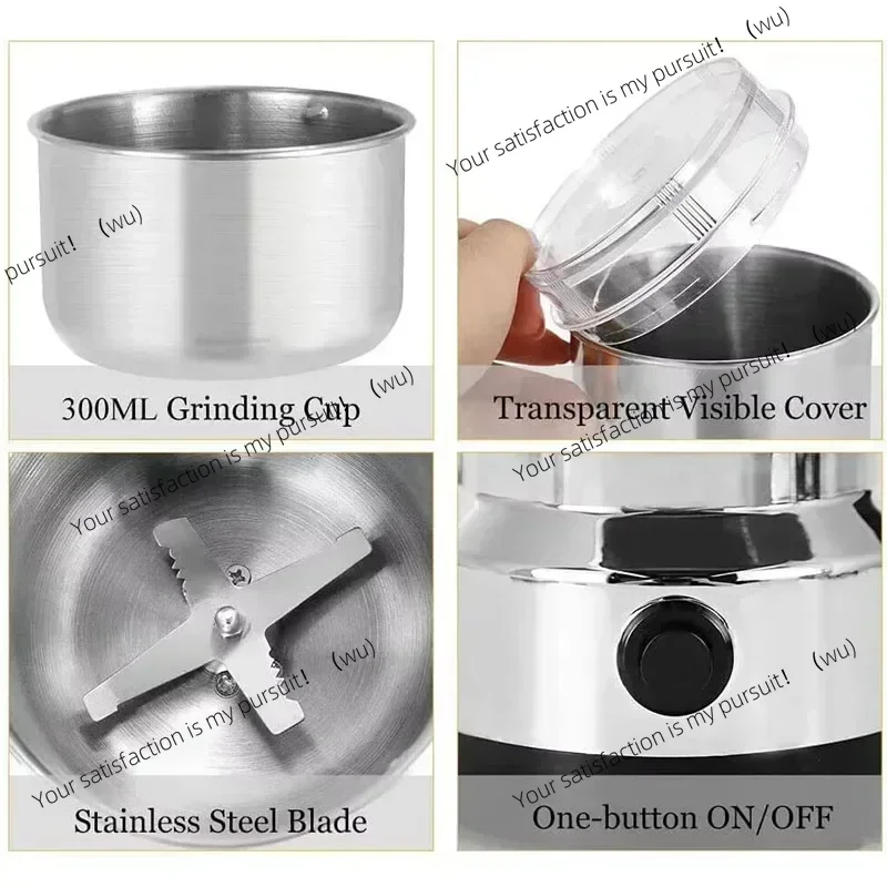 ZOCI-Kitchen Multifunctional 4 Blade Grain Grinder Coffee Chopping Home Electric Coffee Grinder Nut Bean Flavor Blender