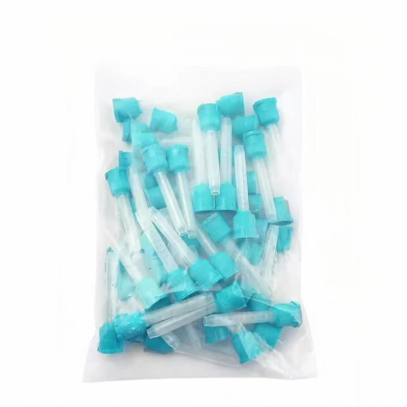 50 Stück/Beutel Dental-Mischkanülen 1:1 Zahnmedizin Silikon-Gummi-Mischkanüle Einweg-Abdruckmaterial-Düsenkopf – Detail 12