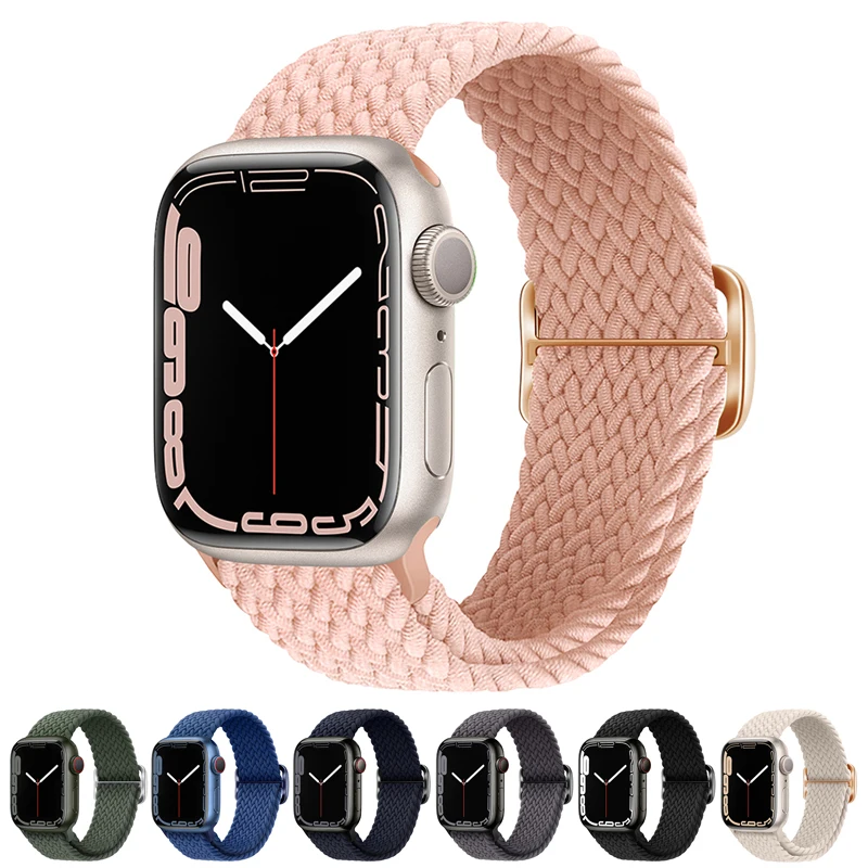 

Nylon braided solo loop For Apple watch UItra 8 7 6 5 4 SE 49mm 45mm 41mm 44mm 40mm Adjustable elastic strap iWatch 3 42mm Band