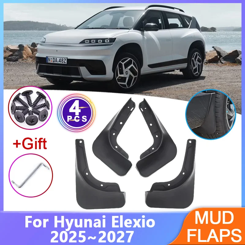 

For Hyundai Elexio Accessories 2025 2026 2027 OE1 Car Mudguards Anti-splash Mud Flap Guard Wheel Fender Mudflaps Auto Tools 4PCS