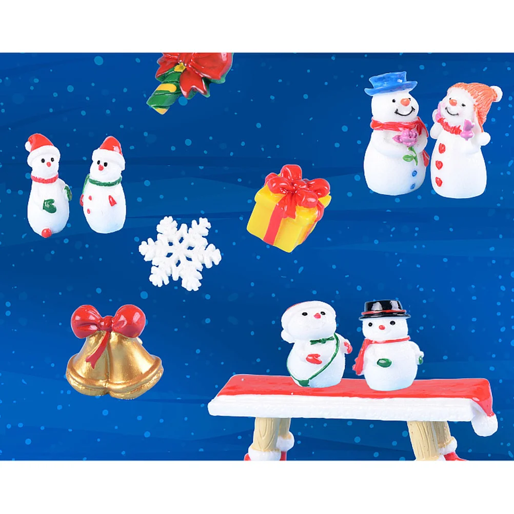 

11Pcs Christmas Decoration Snowflake Snowman Resin Craft Small Desk Ornament Unique Office Christmas Resin Crafts