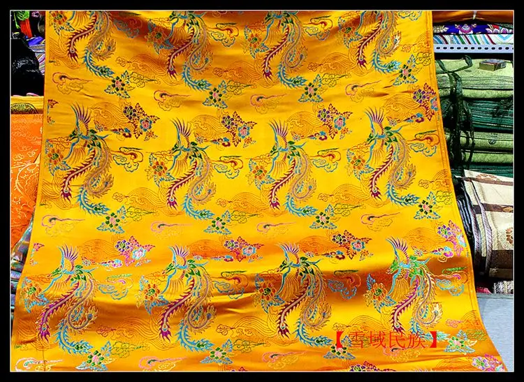 Tibetan Fabric Accessories Clothing Cloth Style Tablecloth Buddha Shrine Decorative Phoenix Pattern