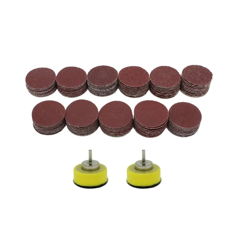 

AUTOTOOLHOME 110pcs 1 inch Sanding Discs with 2ps 1/8 Shank Polishing Pads Hook and Loop Sandpaper Abrasive Tool Attachment